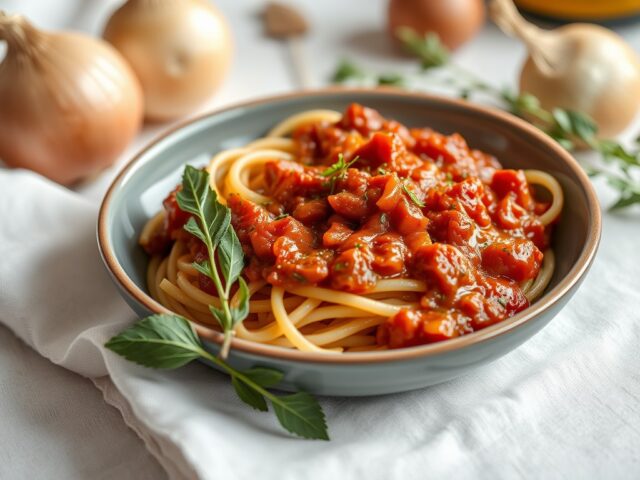 Oma’s pastasaus ofwel — AI-gegenereerde illustratie
