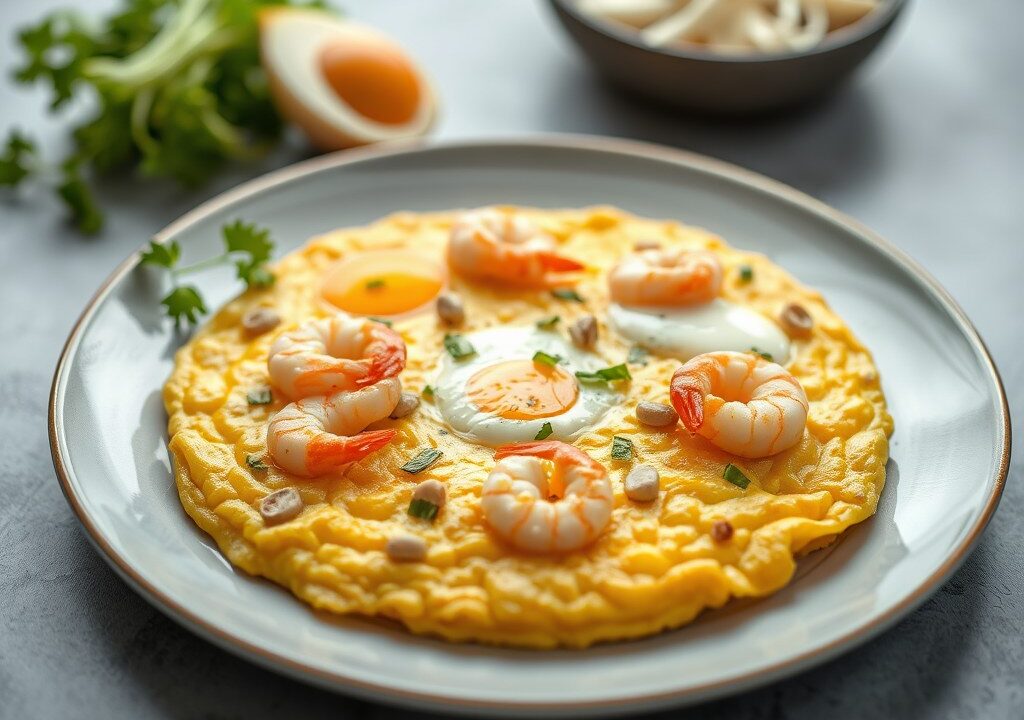 Omelet hapje (frittata), AI-gegenereerde illustratie