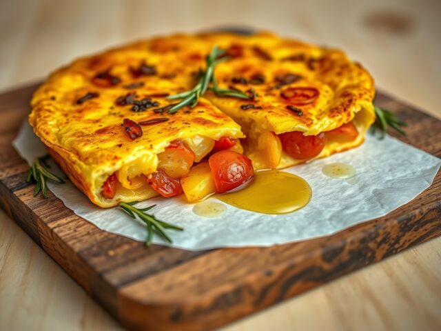 Omelet met aardappel en chorizo