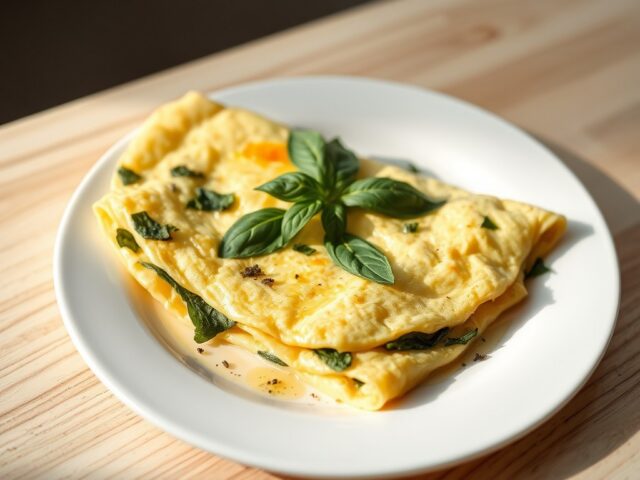 Omelet met basilicum
