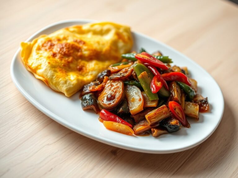 Omelet met Chinese roerbakgroenten