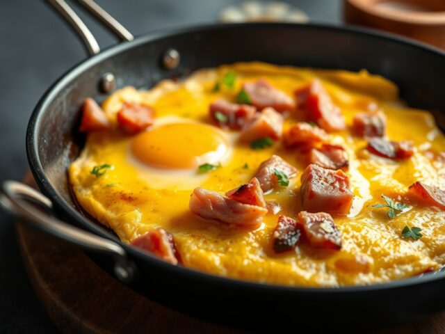 Omelet met ham en zuurkool