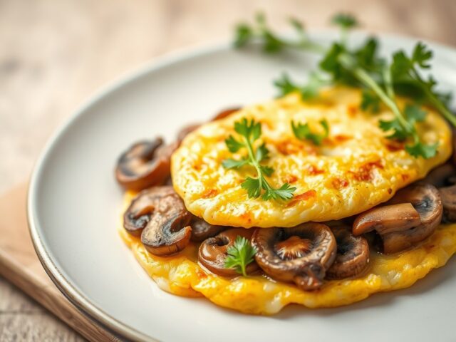 Omelet met oesterzwammen