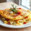 Omelet met prei en spekjes