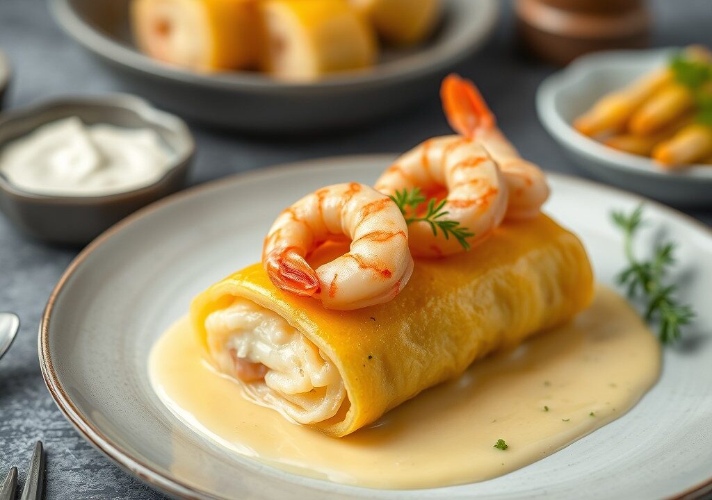 Omelet rolletjes, AI-gegenereerde illustratie