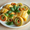 Omeletrolletjes met groentereepjes