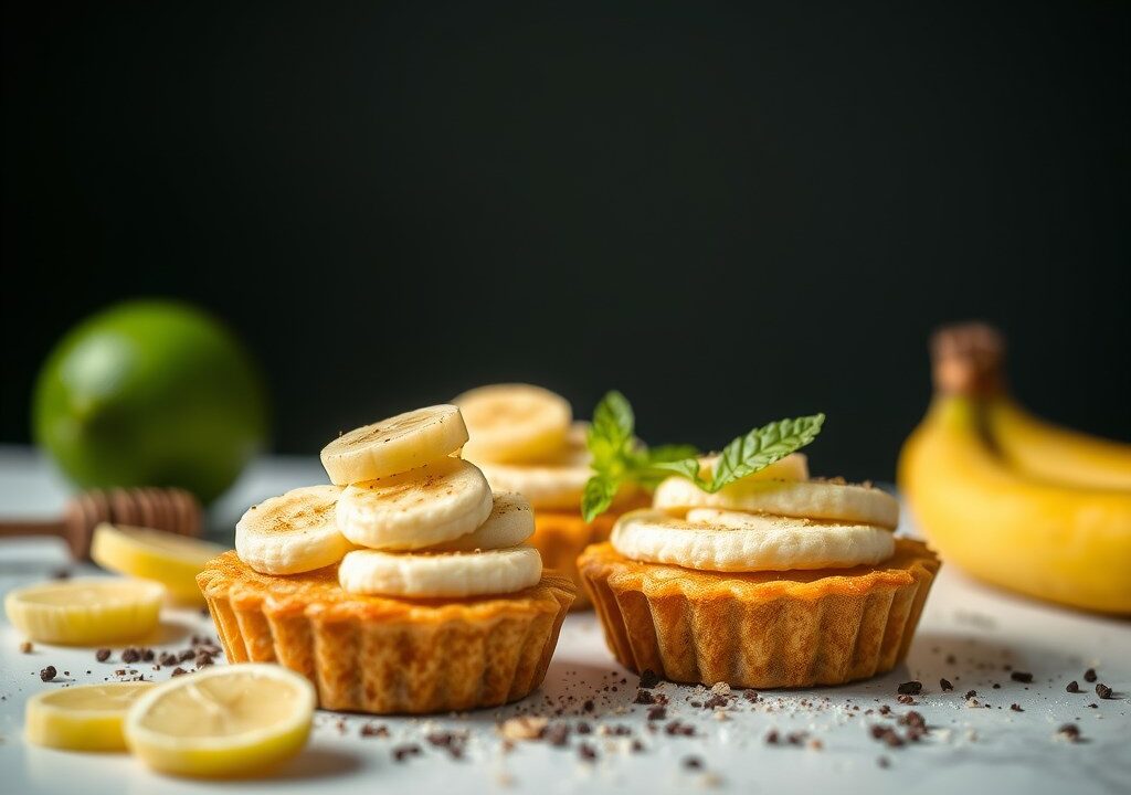 Omgekeerde bananentaartjes met advocaat, AI-gegenereerde illustratie