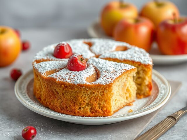 Omgekeerde rabarber-appeltaart