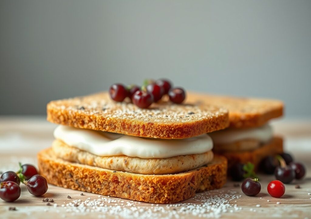 Ontbijtbroodjes met amaranth, AI-gegenereerde illustratie