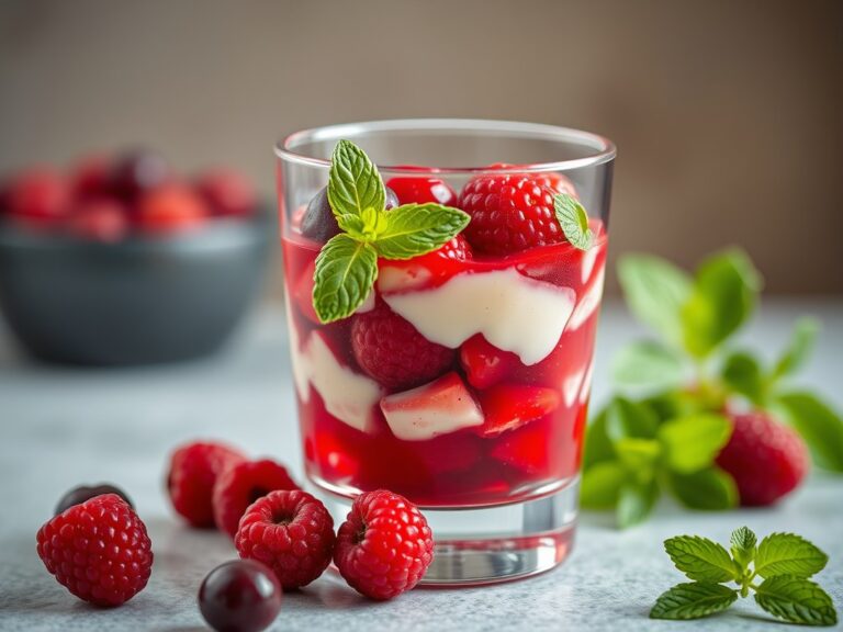 Ontbijtcocktail met rode besjes