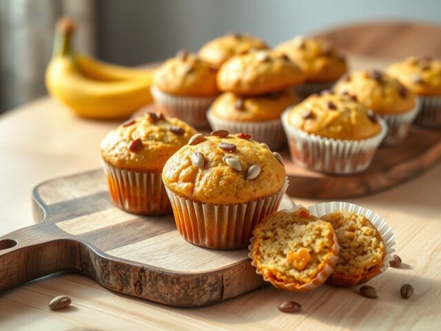 Ontbijtmuffins met banaan