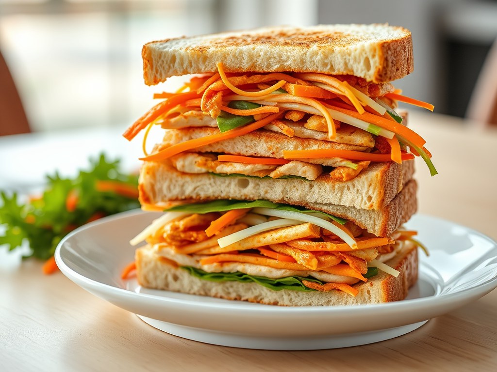 Oosterse Clubsandwich, AI-gegenereerde illustratie