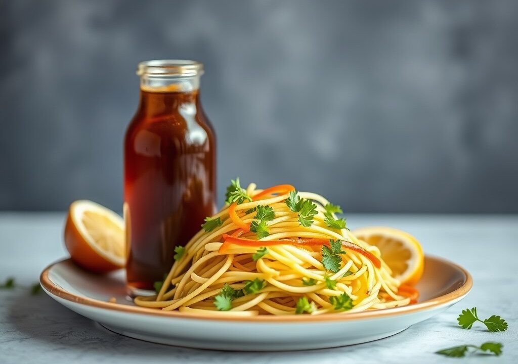 Oosterse korianderdressing, AI-gegenereerde illustratie
