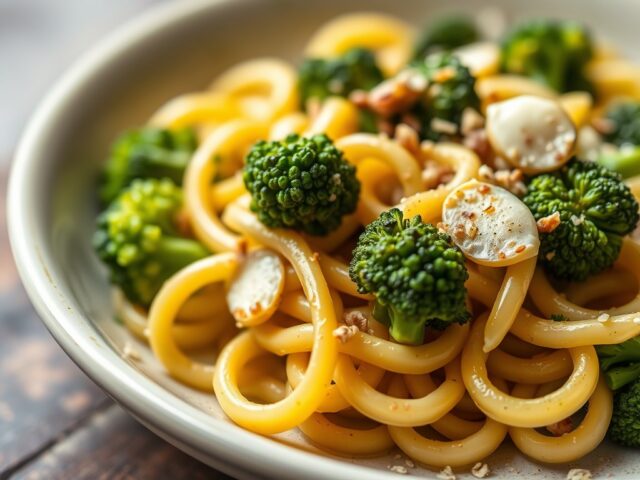 Orecchiette met broccoli en ansjovis — AI-gegenereerde illustratie