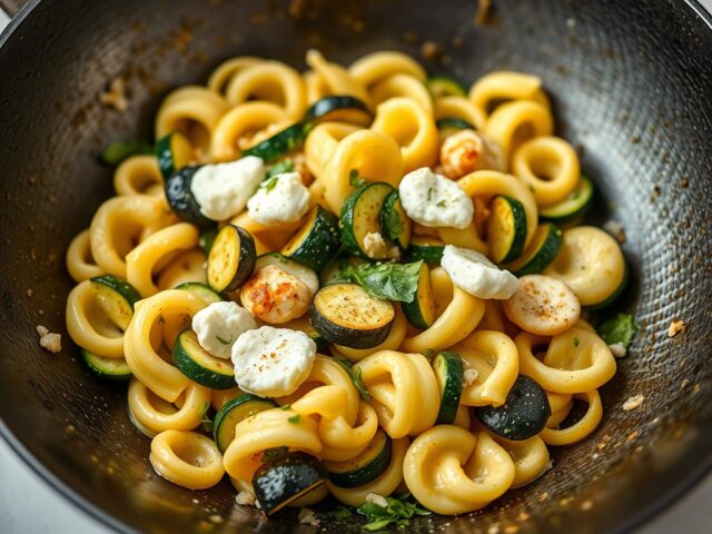 Orecchiette met courgette en ricotta — AI-gegenereerde illustratie