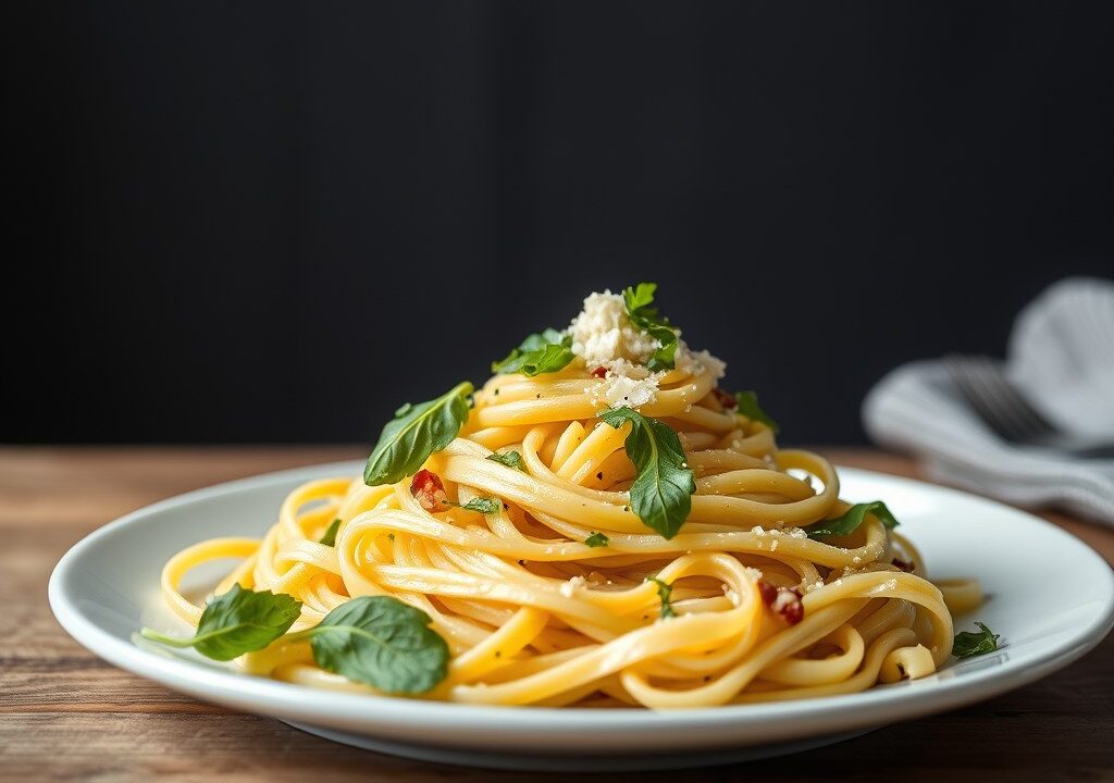 Ossenhaas met tagliatelle, AI-gegenereerde illustratie