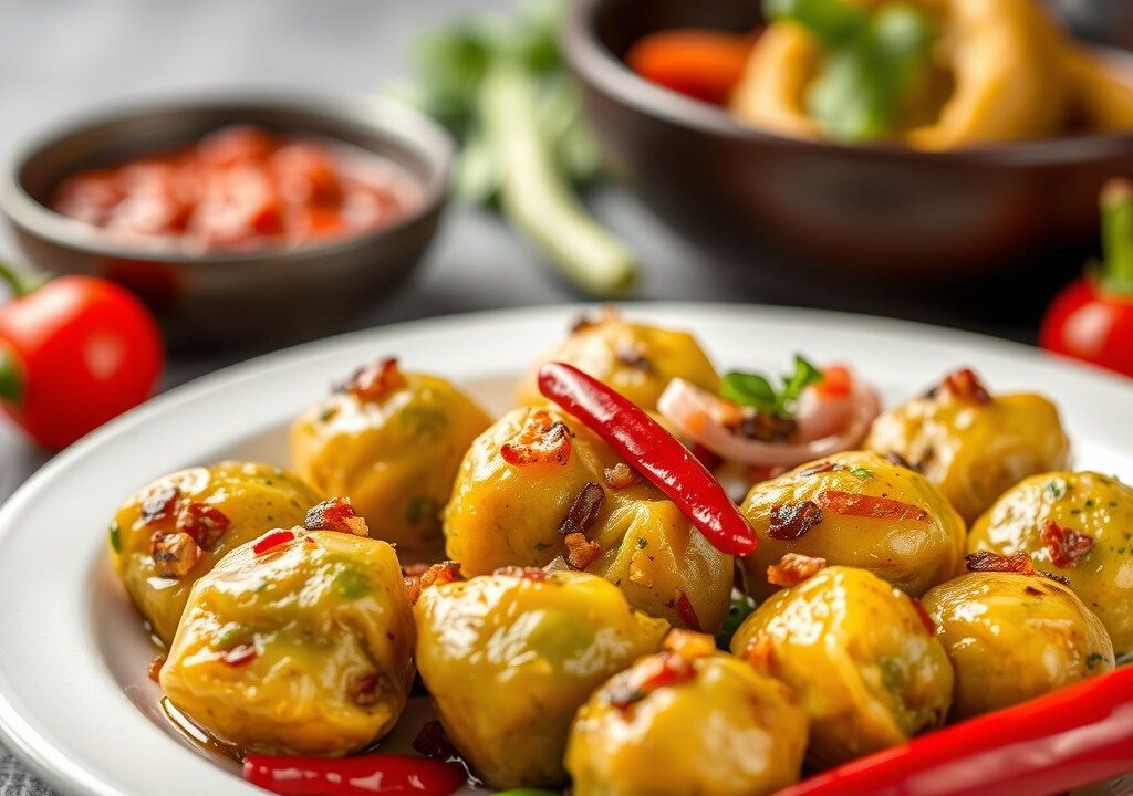 Ossenhaaspuntjes met zwarte peper, AI-gegenereerde illustratie