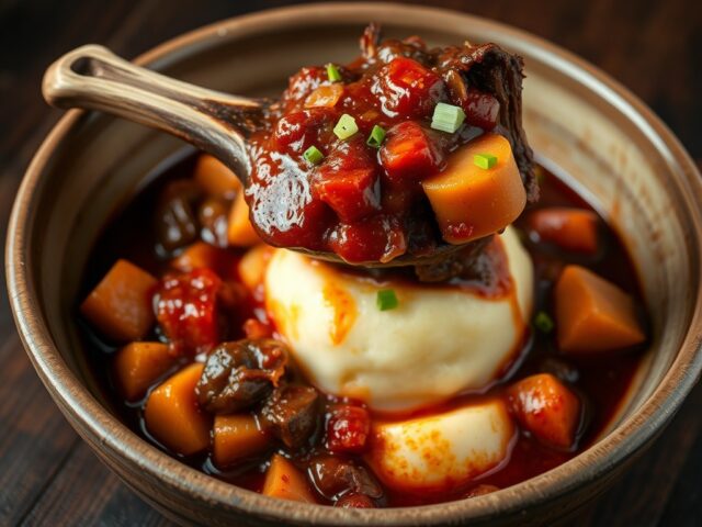 Ossenstaartragout met aardappelpuree