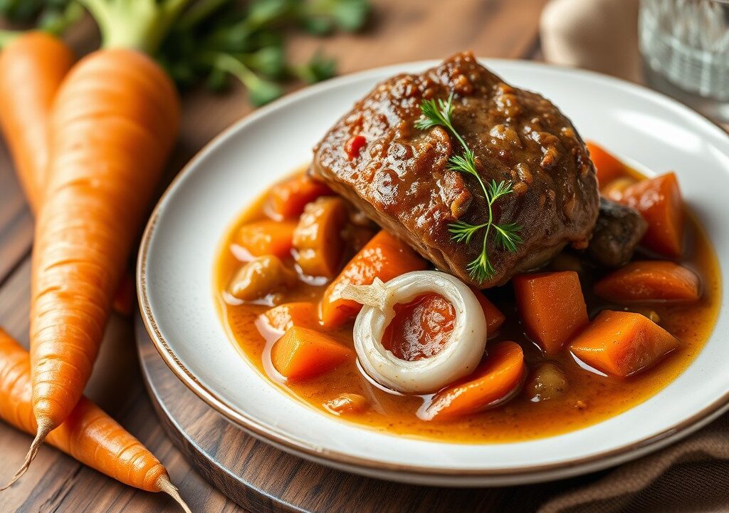 Ossobuco alla milanese — AI-gegenereerde illustratie