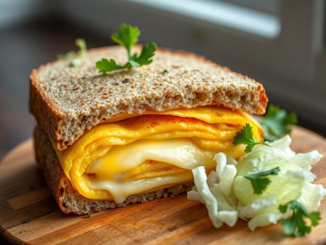 Oudekaas-sandwich met omelet