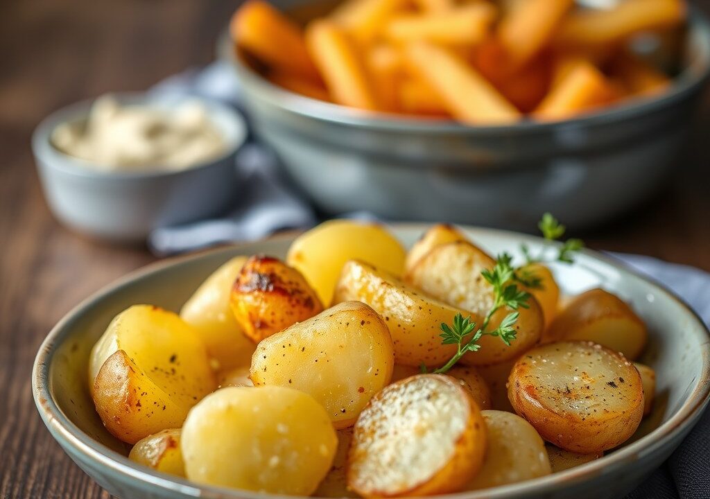 Oven aardappelen, AI-gegenereerde illustratie