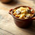 Ovenpotjes van kip champignons en kaas