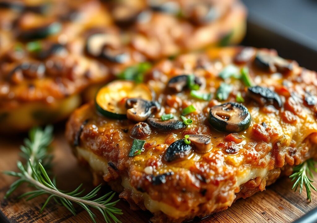 Ovenschotel met gehakt en courgette, AI-gegenereerde illustratie