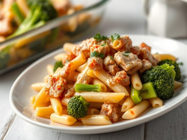 Ovenschotel met pasta en tonijn