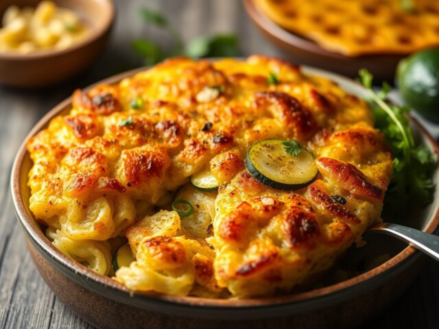 Ovenschotel met schol, courgette en rösti
