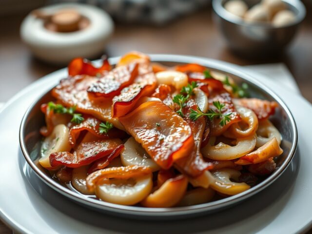 Ovenschotel met snitsels en gerookt spek