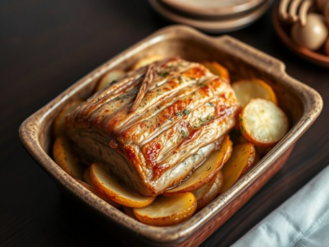 Ovenschotel met Varkensbuik en Aardappels