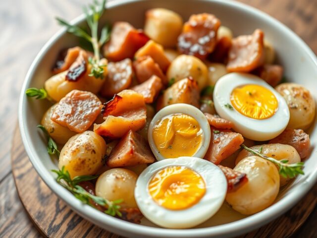 Ovenschotel met witlof, ham en eieren