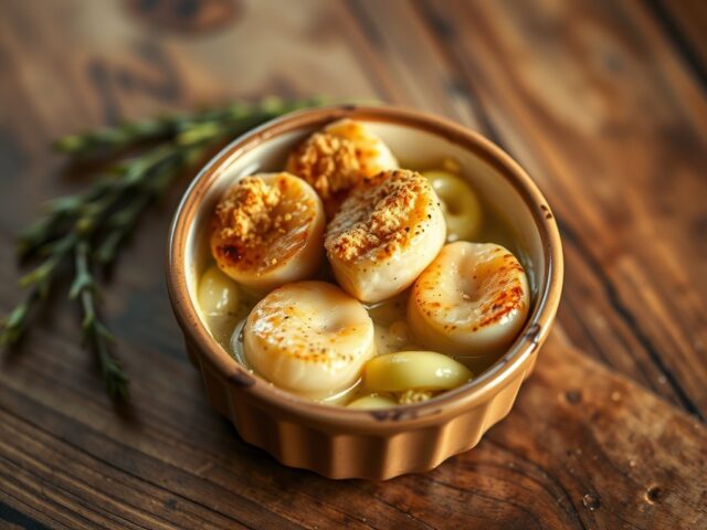 Ovenschoteltje met heerlijke sint-jacobsnoten