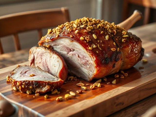 Paaslamsbout met pistachenootjes
