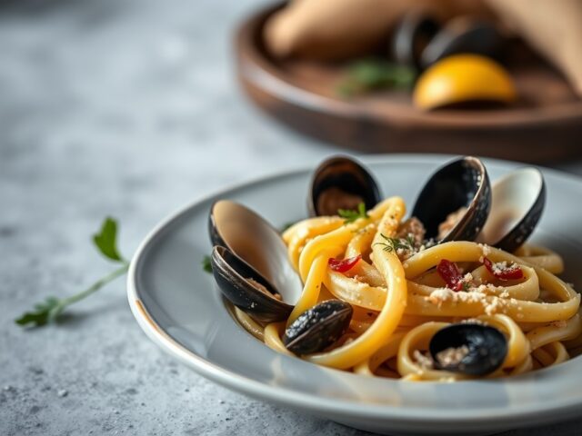 Paccheri Pinolo e Vongole