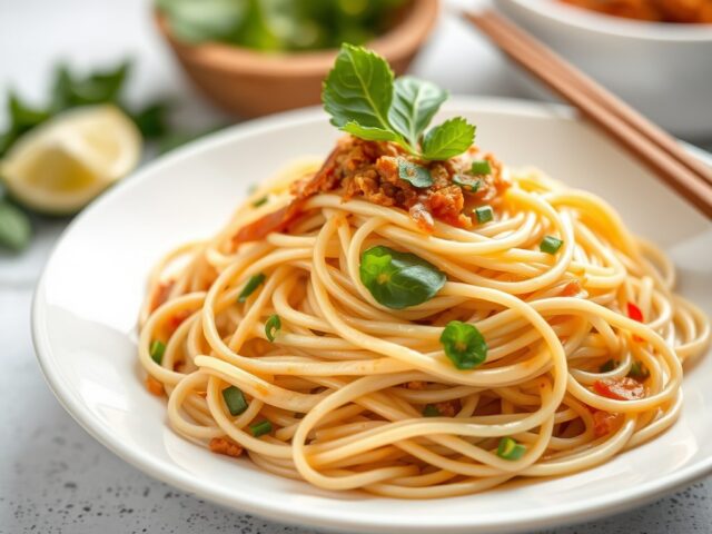 Pad Thai I (Rijstnoedels met -Ei-Groente)