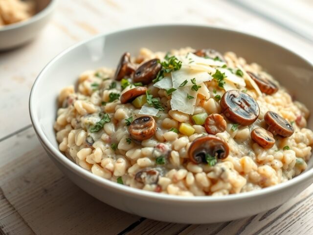 Paddestoelen Boursinrisotto