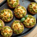 Paddestoelen gevuld met Pesto