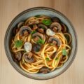 Paddestoelen met pasta