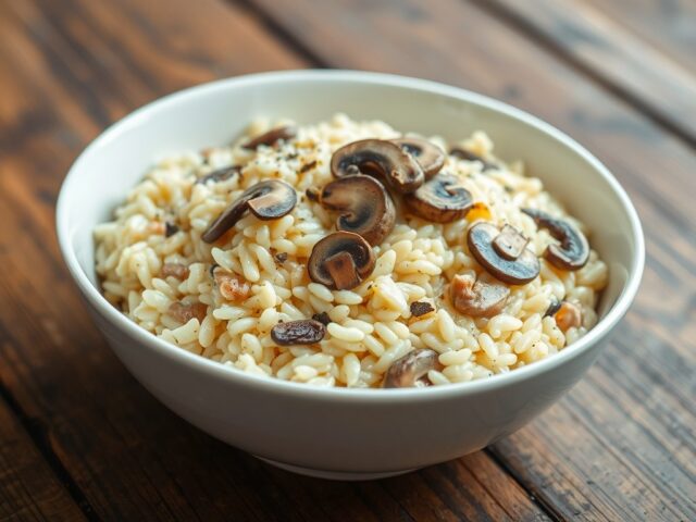 Paddestoelen met risotto