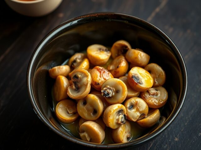 Paddestoelen roerbak van gele curry