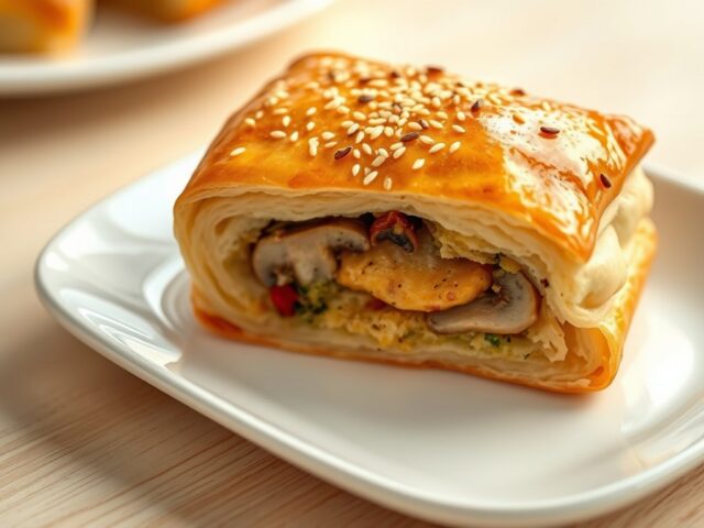 Paddestoelentompoes met curry en sesam