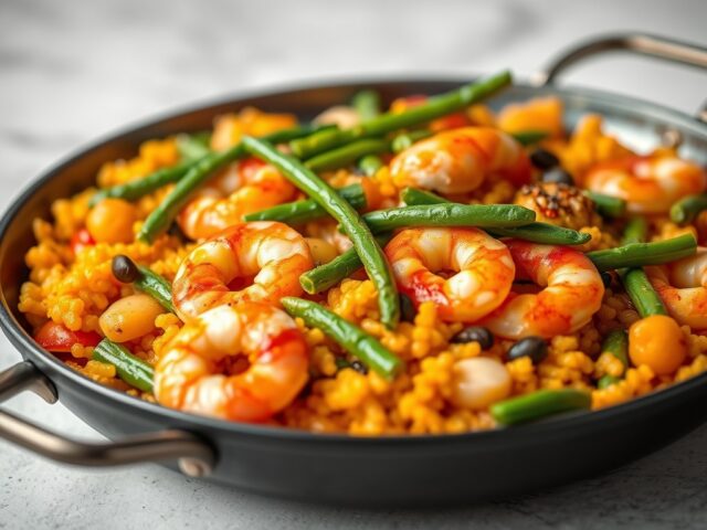 Paella met een knipoog naar Nederland — AI-gegenereerde illustratie