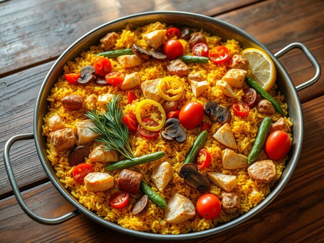 paella met kip en chorizo