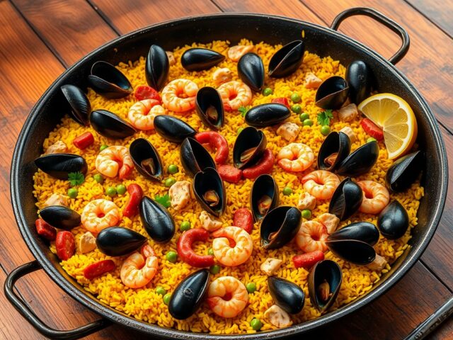 Paella met mosselen