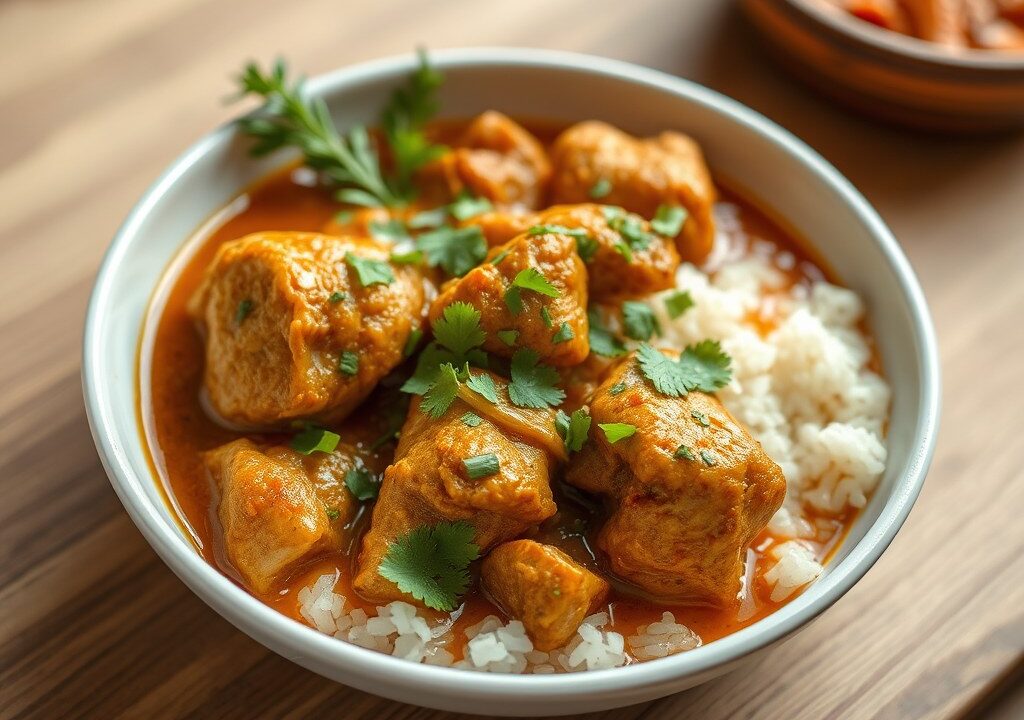 Pakistaanse kipcurry, AI-gegenereerde illustratie