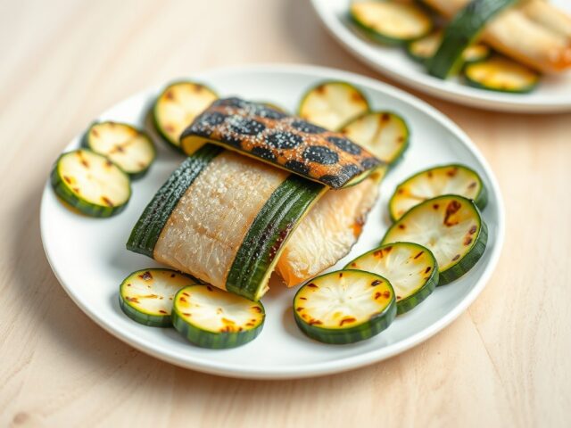 Paling in gegrilde courgette