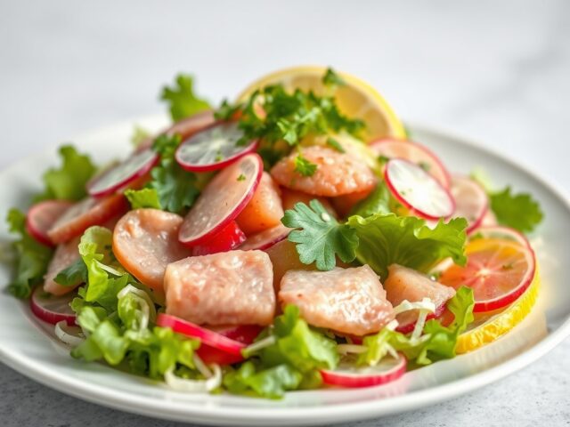 Palingsalade met citroendressing