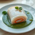 Palingterrine met kruidendressing op een bedje van