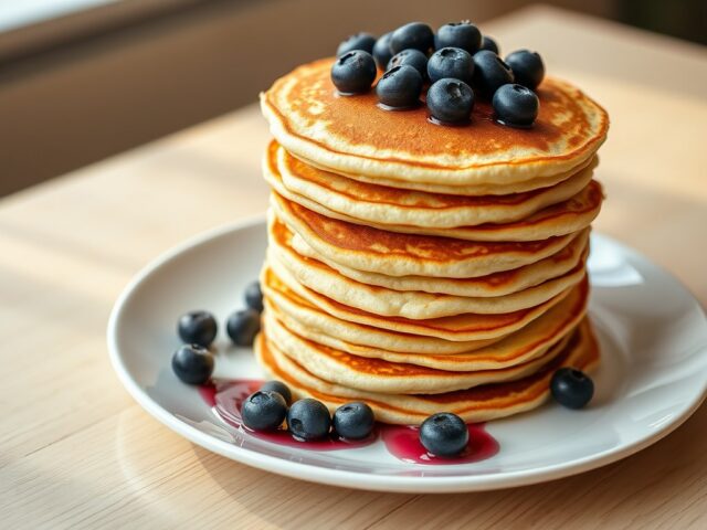 Pancakes met blauwe bessen